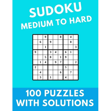 Sudoku Medium to Hard: 100 Puzzles With Solutions Large Print Puzzles Book For Adults And Kids With Answers