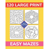 120 Large Print Easy Mazes