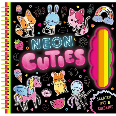 Neon Cuties: Scratch Art & Coloring