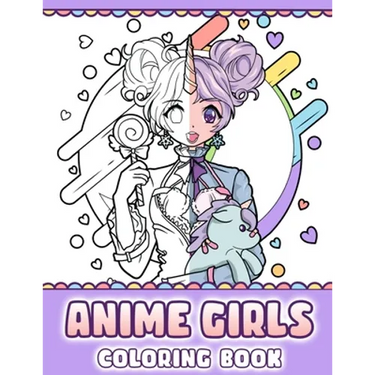 Anime Girls Coloring Book: Pop Manga Coloring Pages