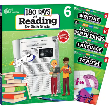 180 Days(tm) Reading, Math, Problem Solving, Writing, & Language for Grade 6: 5-Book Set: Practice, Assess, Diagnose