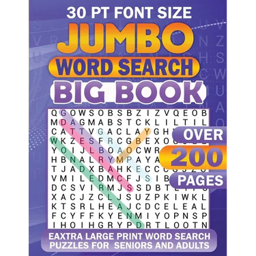 Jumbo Word Search: Big Book 30 Pt Font Size