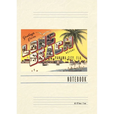 Vintage Lined Notebook Greetings from Long Beach, Florida