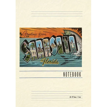 Vintage Lined Notebook Greetings from Sarasota, Florida