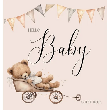 Bear Baby Shower Guest Book (hardback)