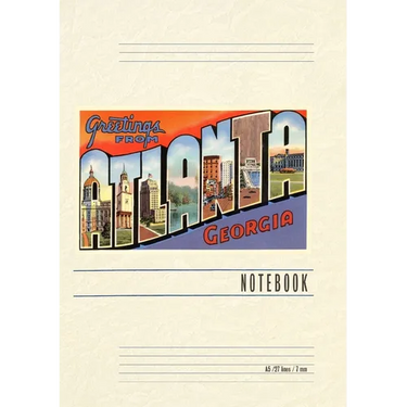 Vintage Lined Notebook Greetings from Atlanta