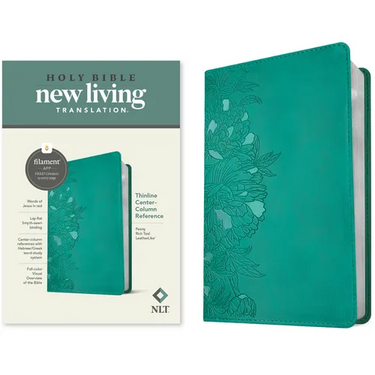 NLT Thinline Center-Column Reference Bible, Filament Enabled (Leatherlike, Peony Rich Teal, Red Letter)