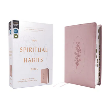 Niv, Spiritual Habits Bible, Leathersoft, Pink, Red Letter, Thumb Indexed, Comfort Print: Learn to Live a Gospel-Centered Life