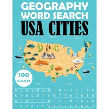 Geography Word Search - USA Cities: 100 Puzzles Large Print Book For Adults