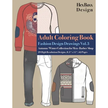 Adult Coloring Book Fashion Design Drawings: Autumn/Winter Collection for Men - Barber Shop - 29 High Resolution Designs