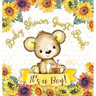 Our Little Honey Bear: A Cute Sunflower and Teddy Bear Themed Square Hardcover Baby Shower Guest Book for Boys - Includes Sign-In Pages, Wishes & Advi