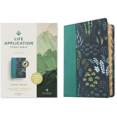 NLT Life Application Study Bible, Third Edition, Large Print (Leatherlike, Meadow Teal, Indexed, Red Letter)