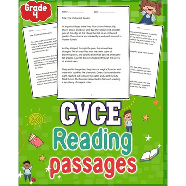 Cvce reading passages grade 4: Explore engaging 4th-grade CVCE reading passages in this extensive collection. Dive into 124 pages of educational fun a