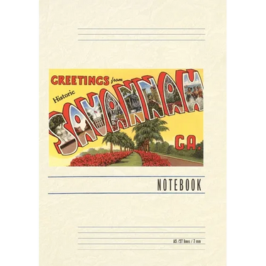 Vintage Lined Notebook Greetings from Savannah