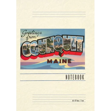 Vintage Lined Notebook Greetings from Ogunquit
