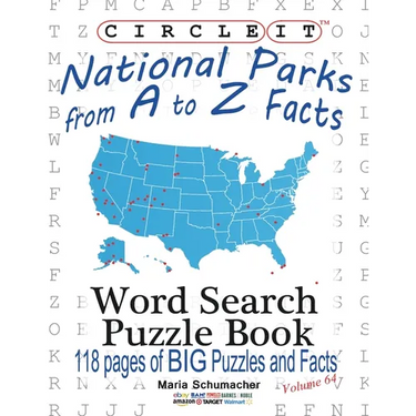 Circle It, National Parks from A to Z Facts, Word Search, Puzzle Book