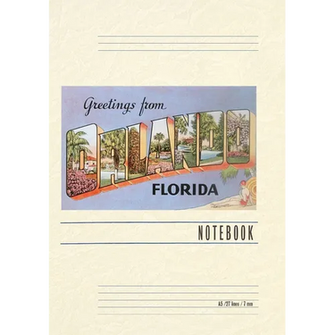 Vintage Lined Notebook Greetings from Orlando, Florida