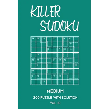 Killer Sudoku Medium 200 Puzzle With Solution Vol 10: 9x9, Advanced sumoku Puzzle Book, 2 puzzles per page