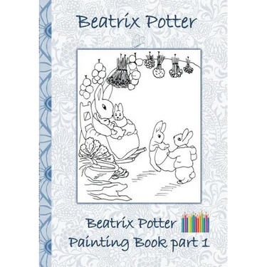 Beatrix Potter Painting Book Part 1: Colouring Book, coloring, crayons, coloured pencils colored, Children's books, children, adults, adult, grammar s