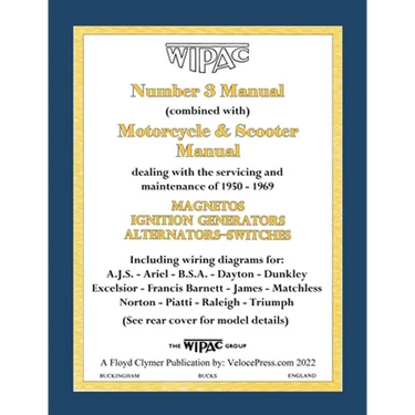 Wipac (Combined) Number 3 Manual and Motorcycle & Scooter Manual 1950-1969