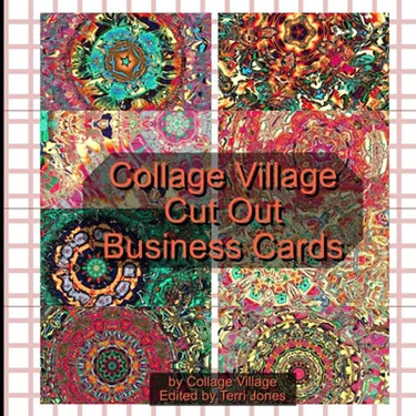 Collage Village Cut Out Business Cards