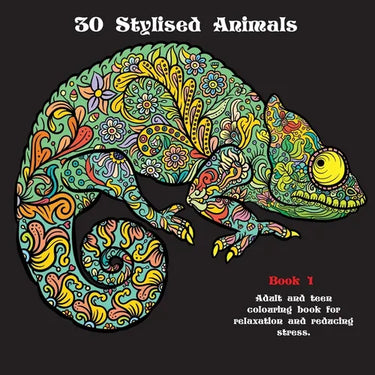 30 Stylised Animals: Adult and teen colouring book for relaxation and reducing stress