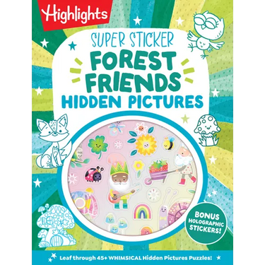 Super Sticker Forest Friends Hidden Pictures: 64-Page Puzzle Book for Kids 6-9 with Classic Hidden Pictures Puzzles, Woodland Animals, Gnomes and Shim