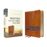 Rooted: The NIV Bible for Men, Leathersoft, Brown, Comfort Print: Shaping Men for Faithful Living in Today's World