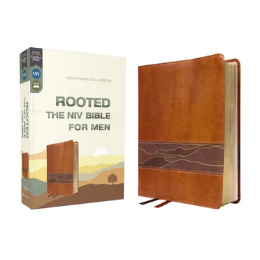 Rooted: The NIV Bible for Men, Leathersoft, Brown, Comfort Print: Shaping Men for Faithful Living in Today's World