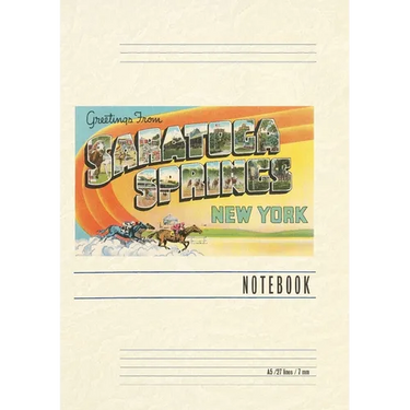 Vintage Lined Notebook Greetings from Saratoga Springs, New York
