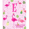 Composition Notebook E: Pink Flamingo Initial E Composition Wide Ruled Notebook
