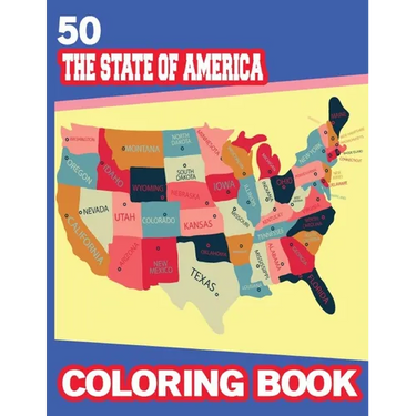 50 The State of America Coloring books: National parks of the usa childrens book States activity book maps