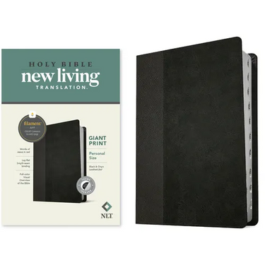 NLT Personal Size Giant Print Bible, Filament Enabled Edition (Red Letter, Leatherlike, Black/Onyx, Indexed)