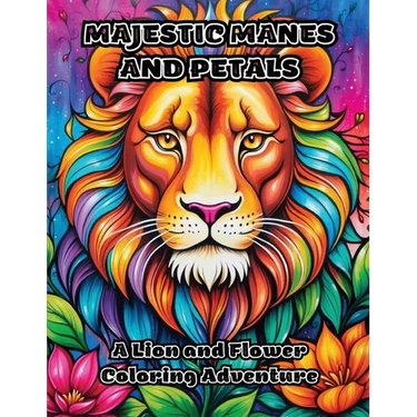 Majestic Manes and Petals: A Lion and Flower Coloring Adventure