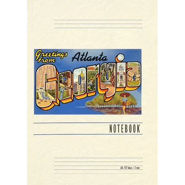 Vintage Lined Notebook Greetings from Atlanta