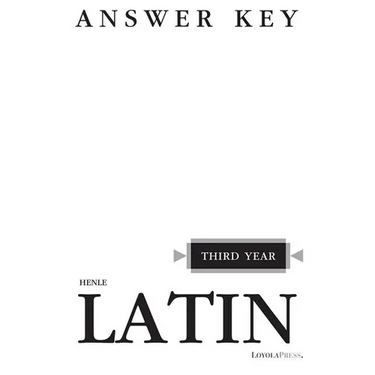 Henle Latin Third Year Answer Key