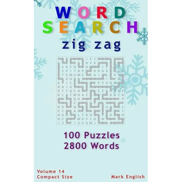 Word Search: Zig Zag, 100 Puzzles, 2800 Words, Volume 14, Compact 5"x8" Size