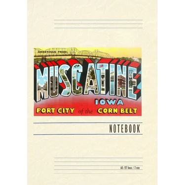 Vintage Lined Notebook Greetings from Muscatine