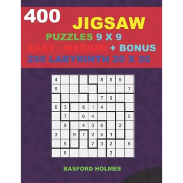 400 JIGSAW puzzles 9 x 9 EASY - MEDIUM + BONUS 250 LABYRINTH 20 x 20: Sudoku Easy - Medium levels and Maze puzzles very hard level