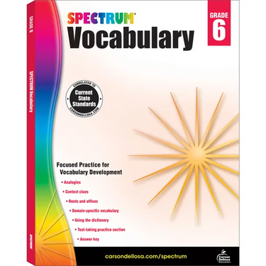 Spectrum Vocabulary, Grade 6: Volume 89