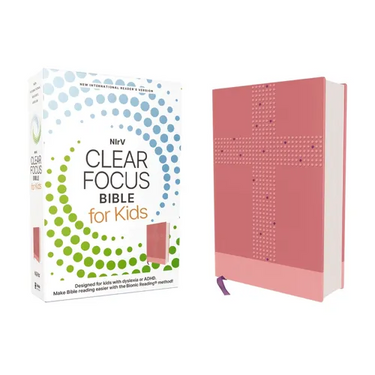Nirv, Clear Focus Bible for Kids (Help Kids with ADHD or Dyslexia Read with Confidence), Leathersoft, Pink: Help Kids with ADHD or Dyslexia Read with