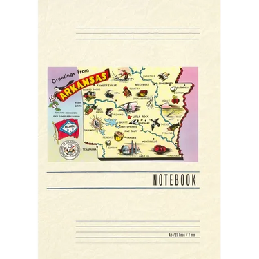 Vintage Lined Notebook Greetings from Arkansas