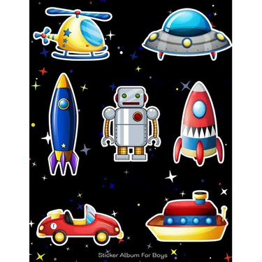 Sticker Album For Boys: 100 Plus Pages For PERMANENT Sticker Collection, Activity Book For Boys, Black - 8.5 by 11