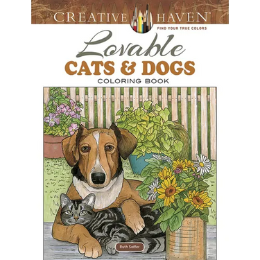 Creative Haven Lovable Cats and Dogs Coloring Book