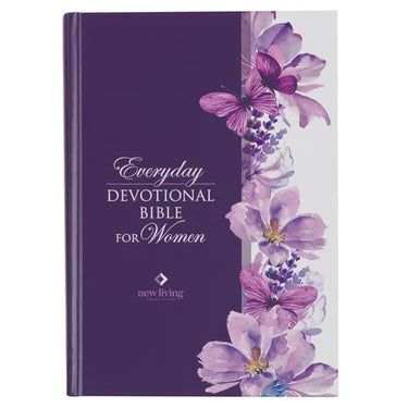 NLT Holy Bible Everyday Devotional Bible for Women New Living Translation, Purple Floral Printed