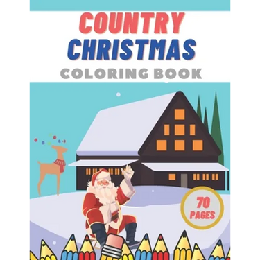 Country Christmas Coloring Book: Creative Haven Stress Relief Festive Designs for Adults Relaxation