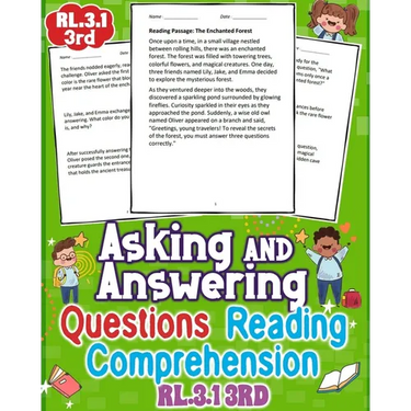 Asking and Answering Questions Reading Comprehension - RL3.1 3rd Grade: Dive into effective methods for improving reading skills in 3rd grade with eng
