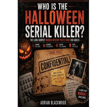 Who Is The Halloween Serial Killer?: The 3,000-Suspect Murder Mystery Puzzle Book for Adults - A Dark Whodunit Detective Challenge Featuring Disturbin