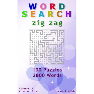 Word Search: Zig Zag, 100 Puzzles, 2800 Words, Volume 17, Compact 5"x8" Size