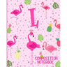 Composition Notebook L: Pink Flamingo Initial L Composition Wide Ruled Notebook